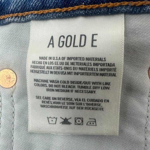 Agolde Quinn High Rise Jean Denim Mini Skirt Size 28 In Devotee Distressed - Picture 9 of 11